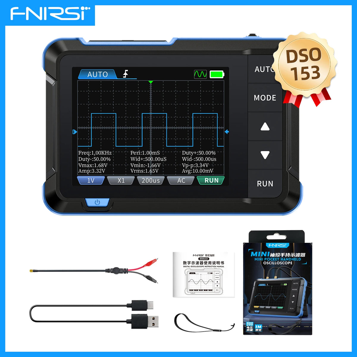 Handheld Digital Oscilloscope with Built-in Signal Generator