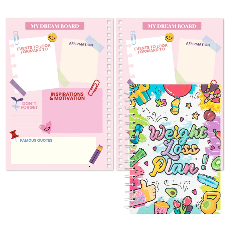 A5 Undated Weight Loss Planner with Stickers
