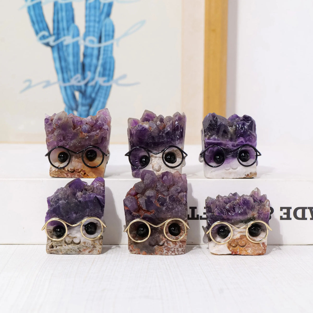 Natural Amethyst Crystal Hedgehog Desk Ornament