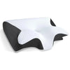 Almohada cervical de espuma viscoelástica blanco y negro para dormir y masaje.