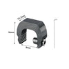 A black adjustable aluminum sliding window lock stopper with dimensions 10.2mm, 16mm, and 9mm.