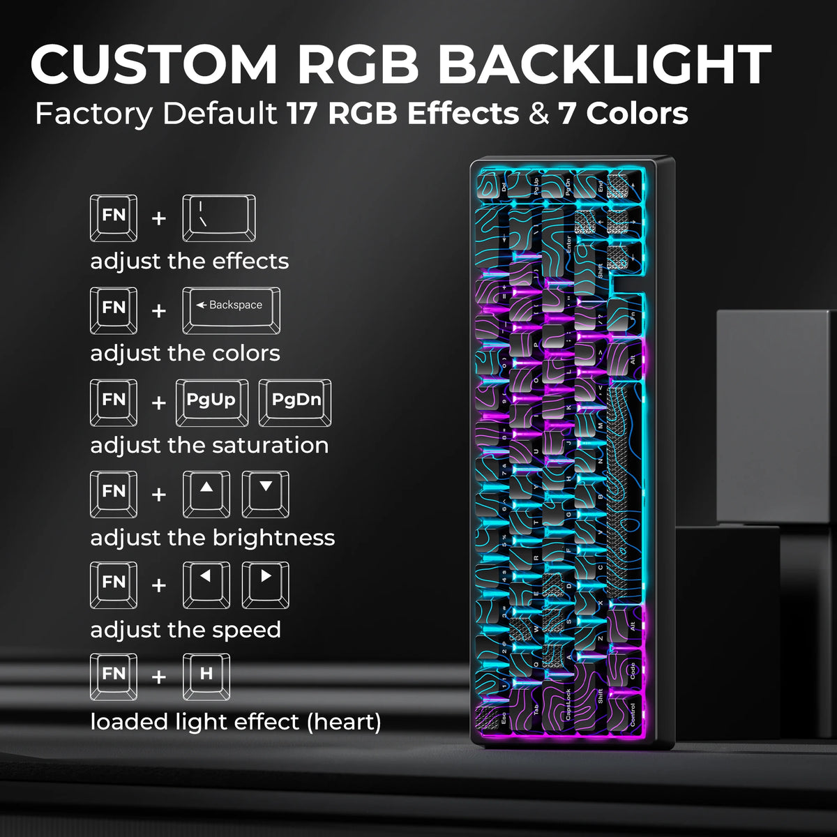 JadeStone 67-Key Wireless Mechanical Keyboard with IMD-Tech Keycaps