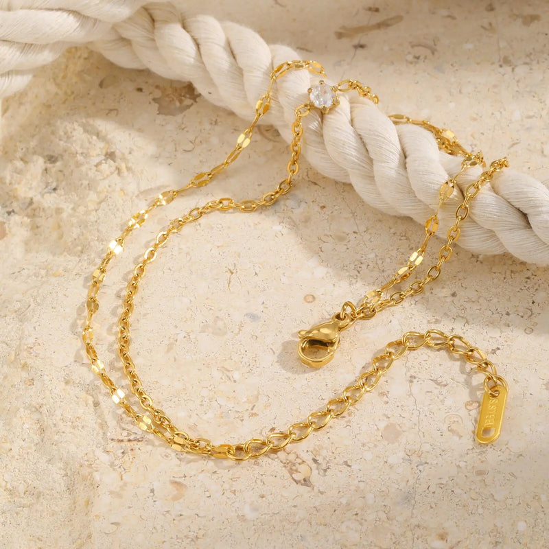 Layered Gold-Plated Stainless Steel Anklet