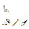 Brass toilet tank flush lever with side mount design shown in various angles