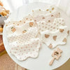 Cotton Gauze Baby Feeding Bibs (3-Pack) with Burp Cloths