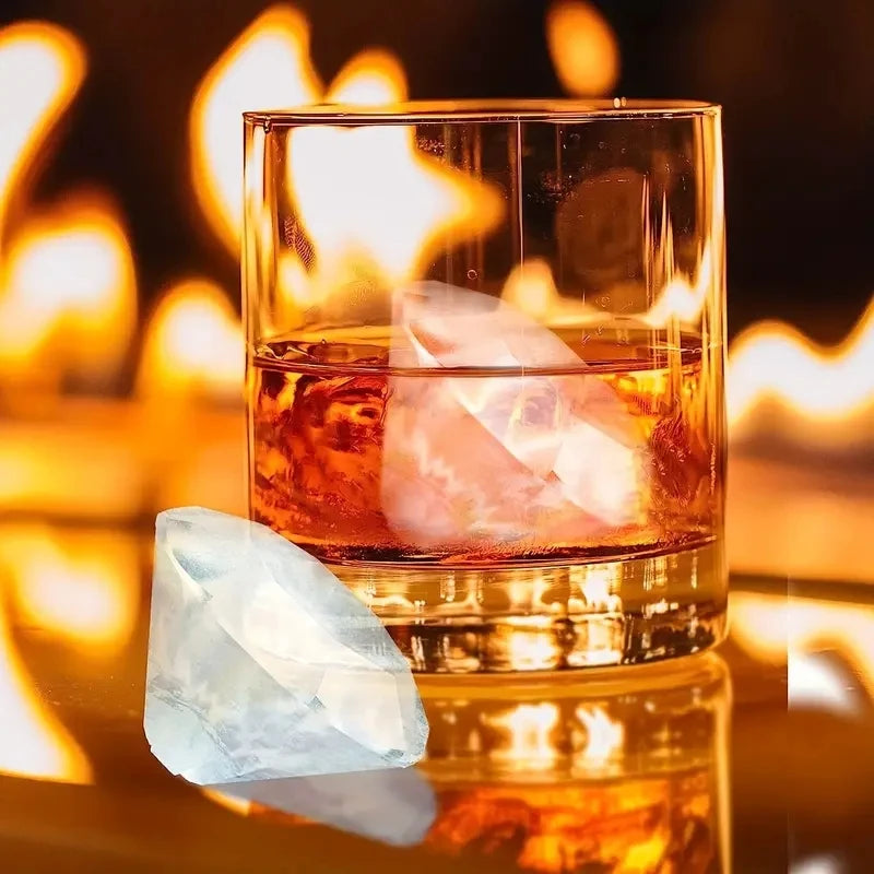 Skull and Diamond Silicone Ice Cube Mold Tray with Lid