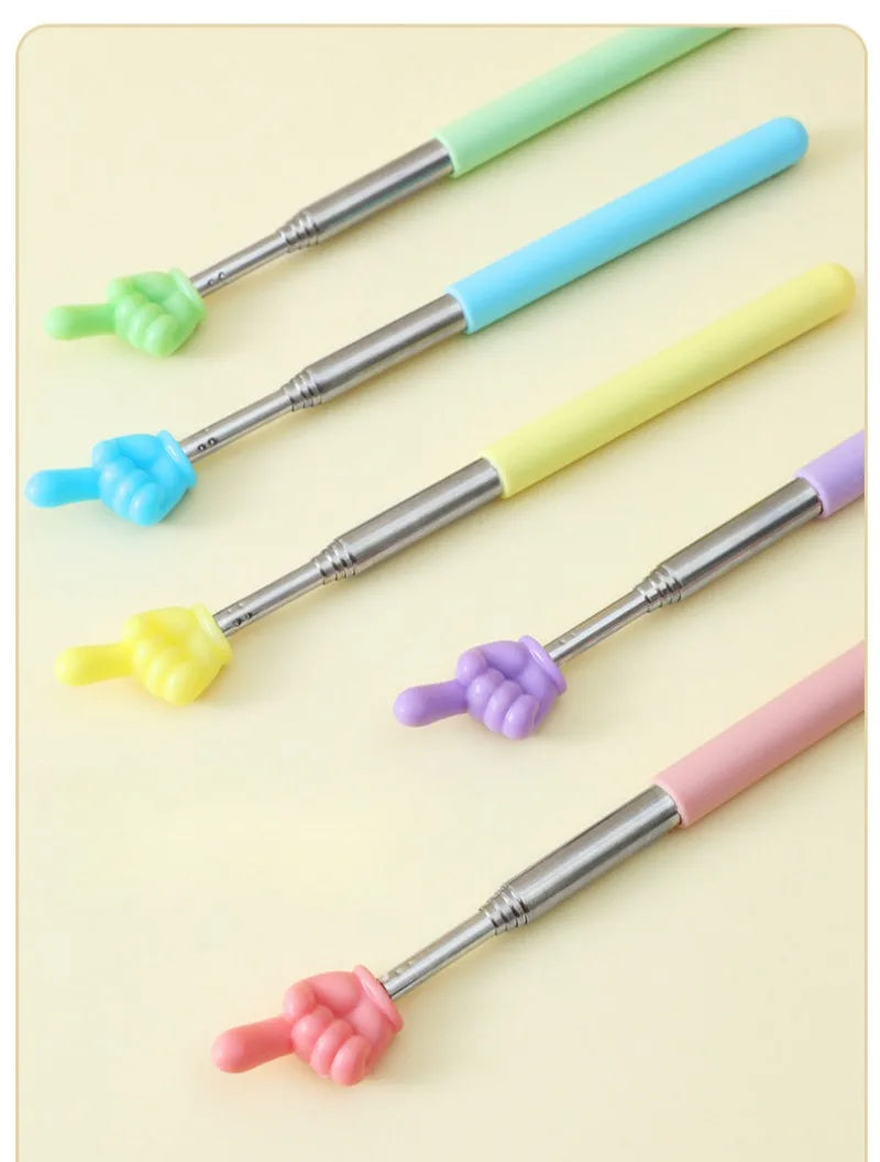 Telescopic Stainless Steel Teaching Pointer with Finger Design