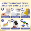 Guide en six étapes pour créer des œuvres d'art facilement avec un moule à citron et de la peinture.