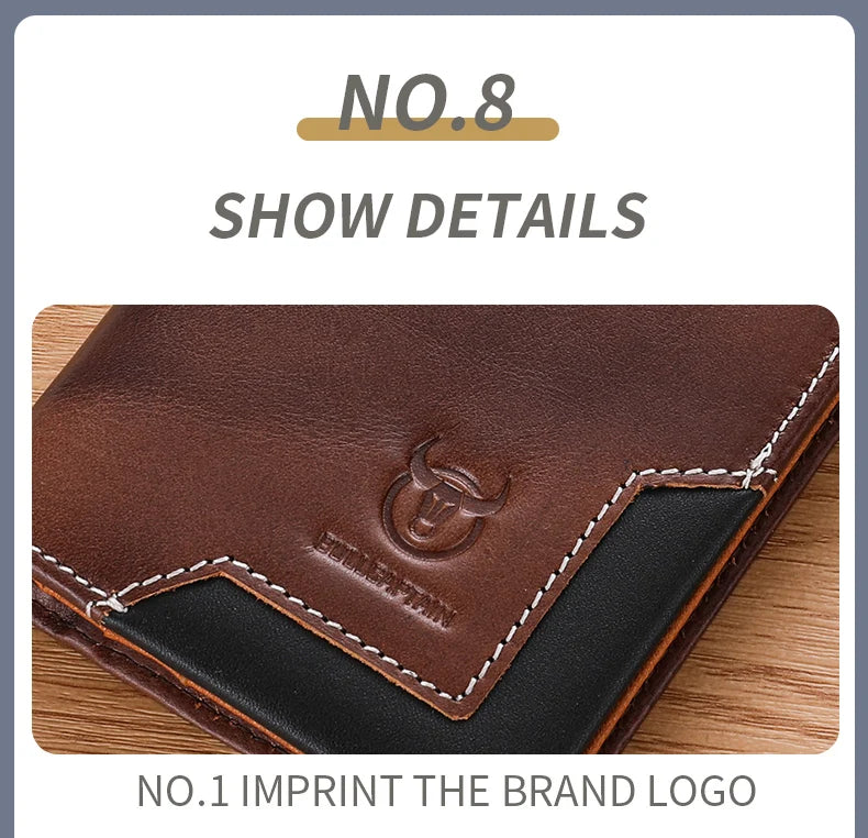 Men's Genuine Leather RFID Blocking Long Wallet with Card Holder