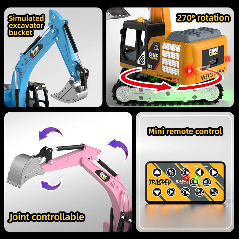 Mini RC Construction Vehicle Set