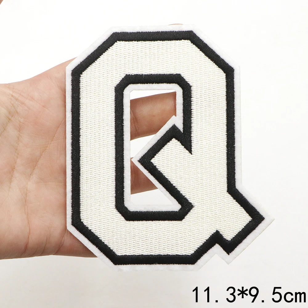 Large White Letter Patch for DIY Clothing Customization