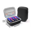 A portable insulin and peptide vial storage case shown with an open compartment and a separate padded carrying pouch.