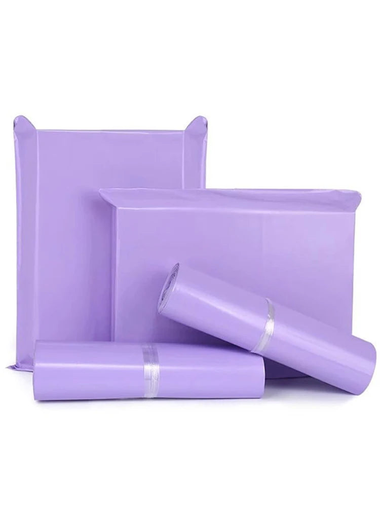 Purple Poly Mailer Envelopes with Self-Seal Adhesive (Set of 100)