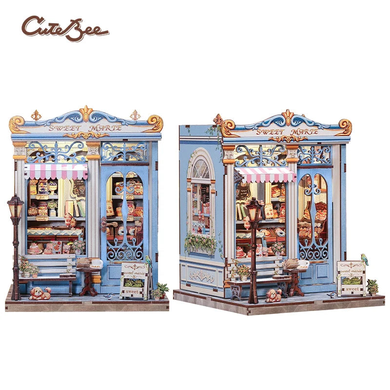 Book Nook DIY Wooden Miniature Kit with LED Lighting