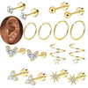 Moon-Shaped Stainless Steel Flatback Earrings