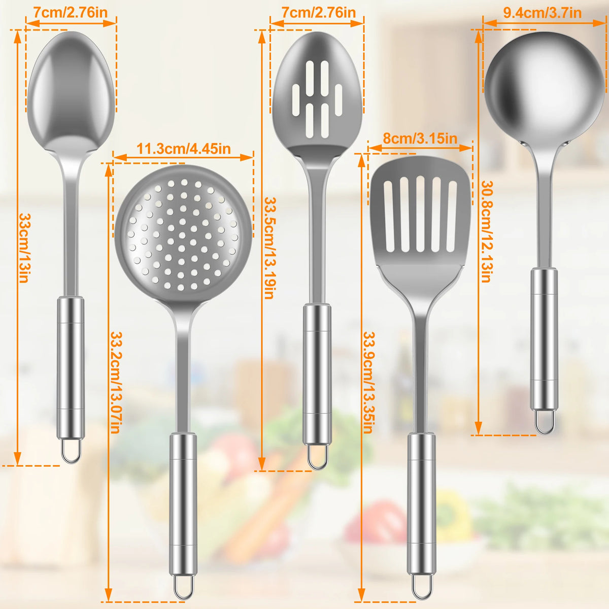 Stainless Steel Kitchen Cooking Utensil Set