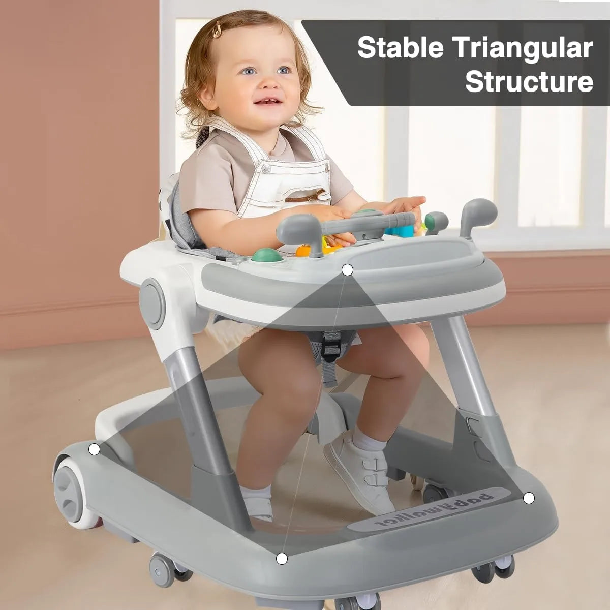 2-in-1 Convertible Baby Walker with Removable Activity Tray