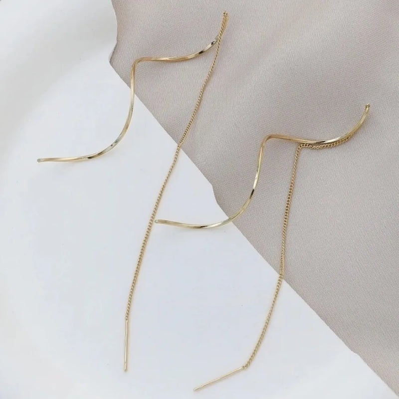 Long Chain Threader Earrings