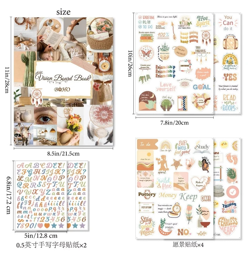 Vision Board Kit with Inspiration Stickers & Dream Journal