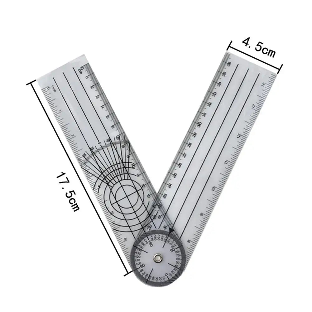Stainless steel precision ruler with a V-shaped angle and a graduated scale.