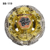 A yellow and silver alloy battle spinning top with an ornate, textured outer shell.