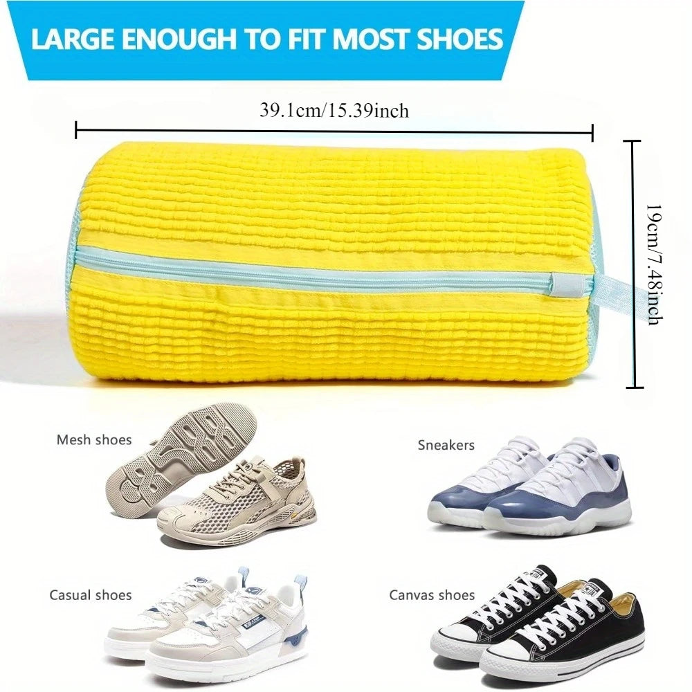 Mesh Shoe Wash Bag with Soft Fluff Lining