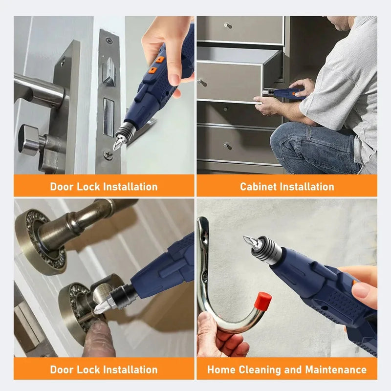 Compact Cordless Electric Screwdriver with LED Light