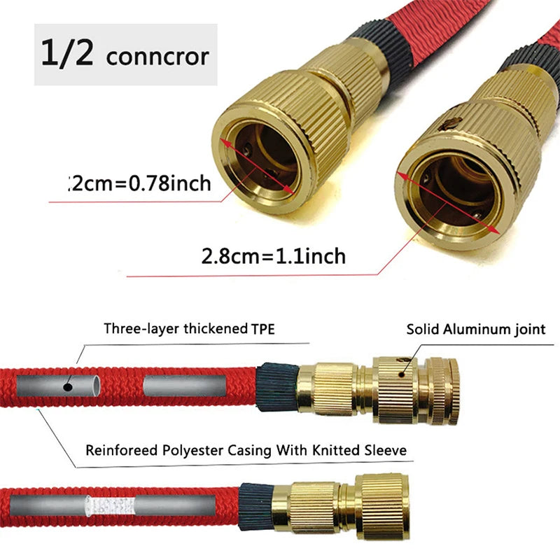 Expandable Garden Hose with Brass Connectors