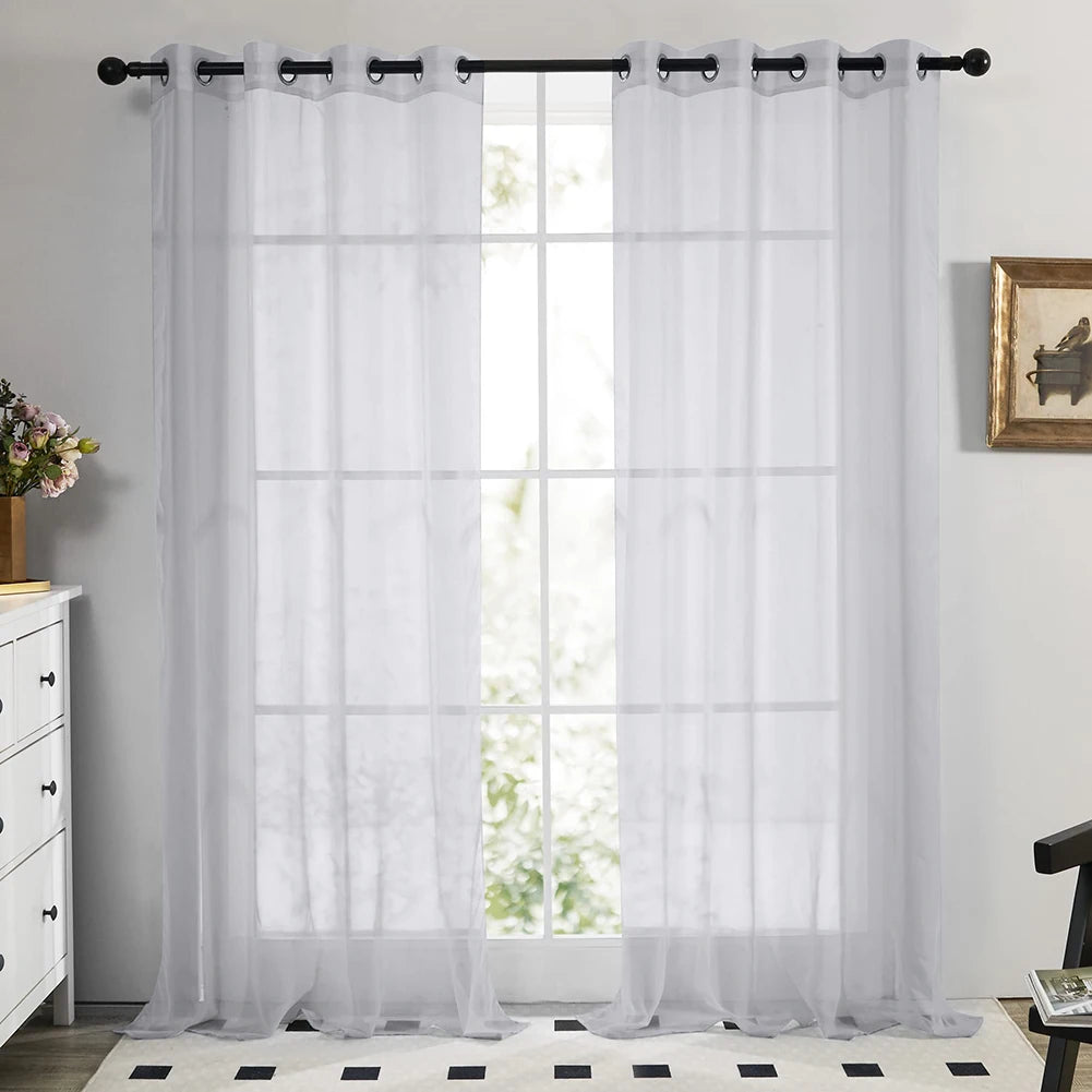 Sheer Chiffon Curtains with Light Filtering | Elegant Tulle Drapes