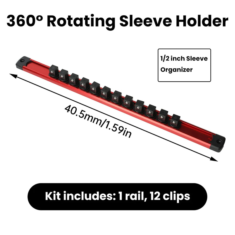 360° Swivel Magnetic Socket Organizer Rack