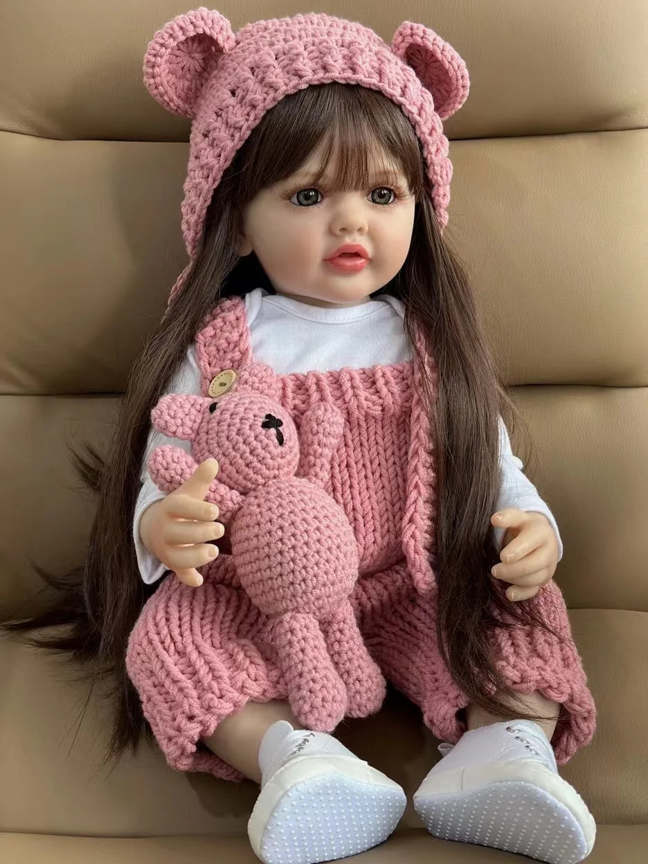 Lifelike Reborn Baby Girl Doll with Soft Silicone Body