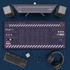 A Japanese art large mouse pad with a non-slip rubber base is shown alongside a keyboard and headphones.