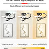 Three-color light adjustable ceiling fixture showing natural white, neutral light, and warm yellow light options.