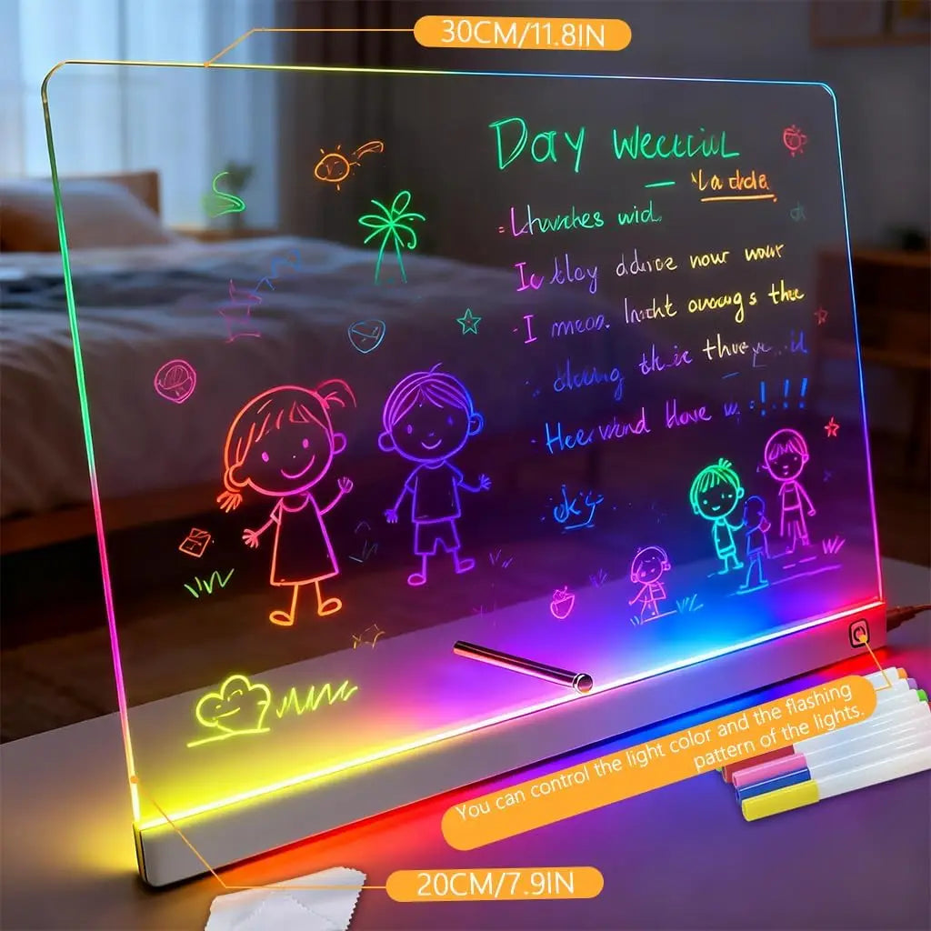 Glow Art LED Drawing Board with 7 Colors and 3 Light Modes