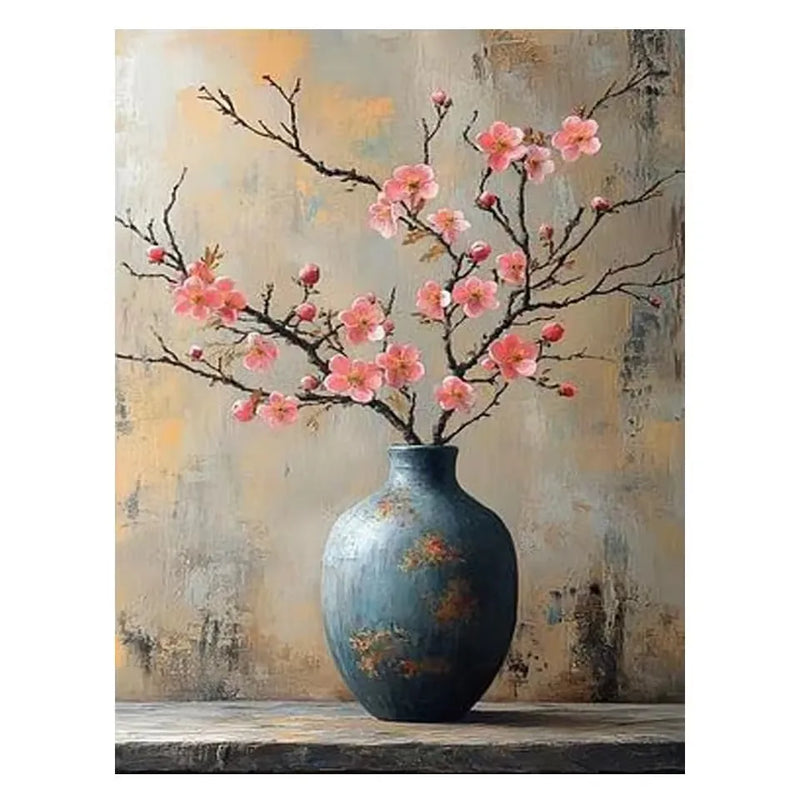 Vintage Vase & Flowers Diamond Painting Kit