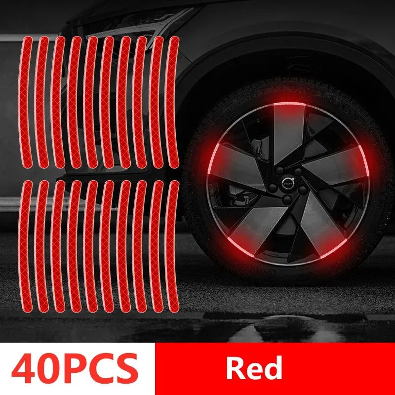 Multicolor Reflective Wheel Hub Stickers for Cars and Motorcycles