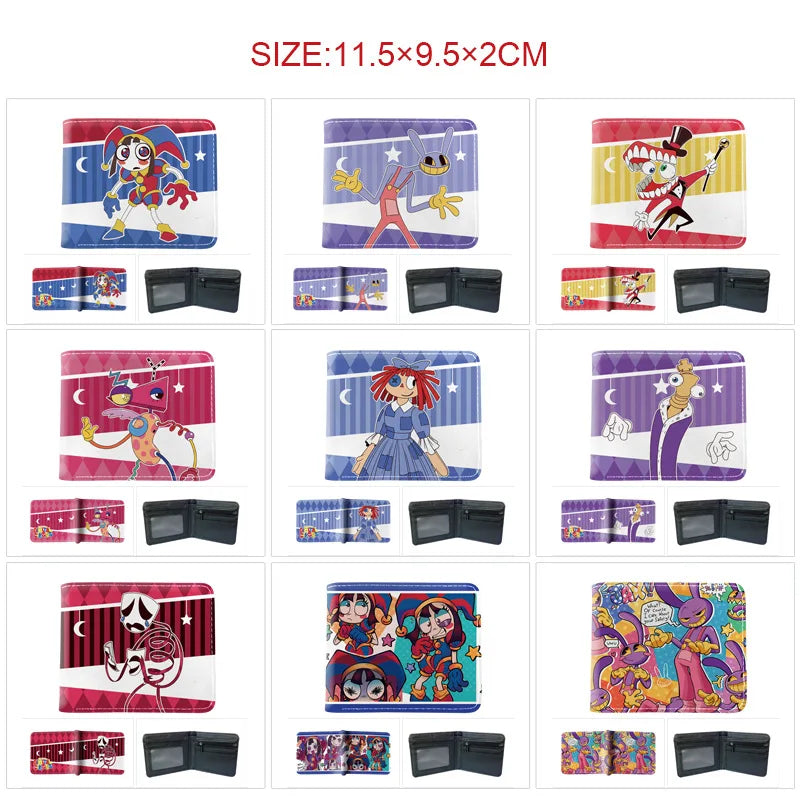 PU Leather Bifold Card Holder Wallet with Cartoon Print
