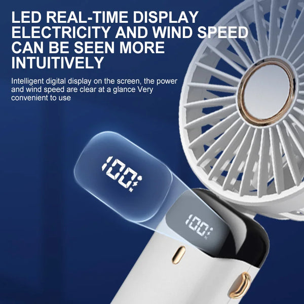 Portable Rechargeable Mini Fan with Phone Holder