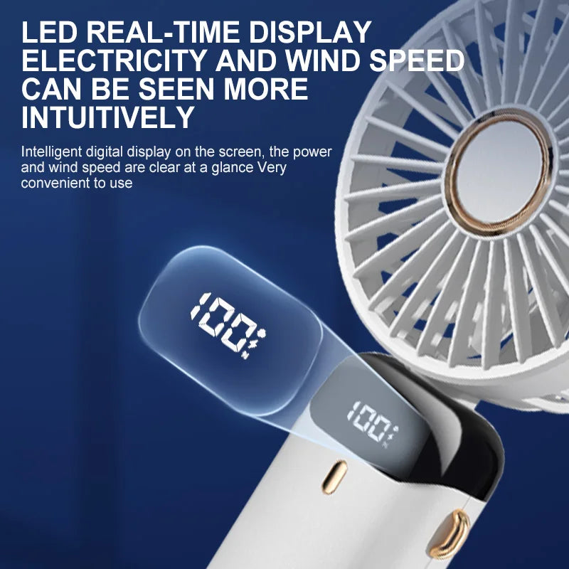 Portable Rechargeable Mini Fan with Phone Holder