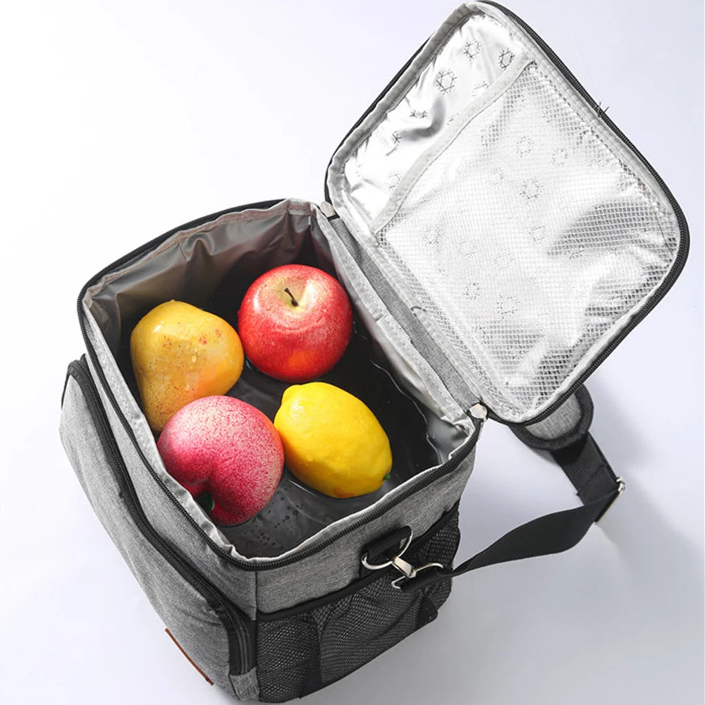 Insulated Thermal Shoulder Lunch Bag with Waterproof Lining