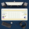 A Japanese art large mouse pad with a non-slip rubber base and accompanying mechanical keyboard components.