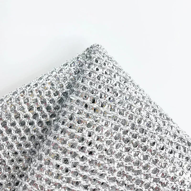 Double-Layer Steel Wire Cleaning Cloth with Microfiber Mesh