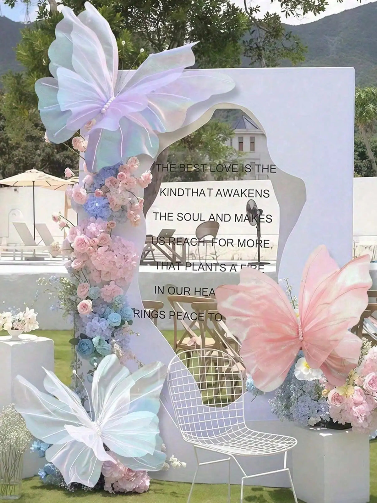 Lifelike 3D Silk Butterfly Decoration for Events and Photography