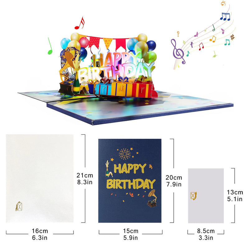 Musical 3D Pop-Up Birthday Card