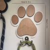 Wooden Paw Print Dog Leash & Collar Wall Hanger