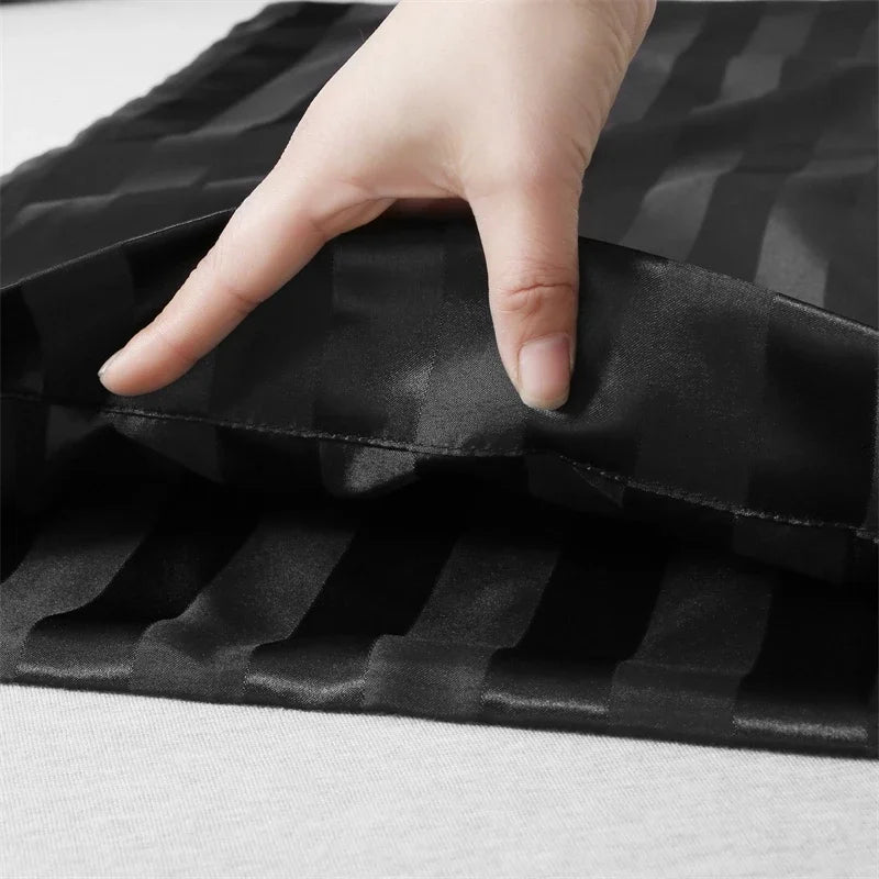 Luxurious Satin Stripe Pillowcase with Envelope Closure