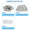 Complete button set including 100 pieces of iron top cover, iron bottom shell, and transparent film for button making