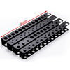 Black heavy-duty wall mounted tool storage rack with multiple rows of circular holes
