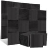 A pack of black acoustic foam panels for soundproofing and noise reduction