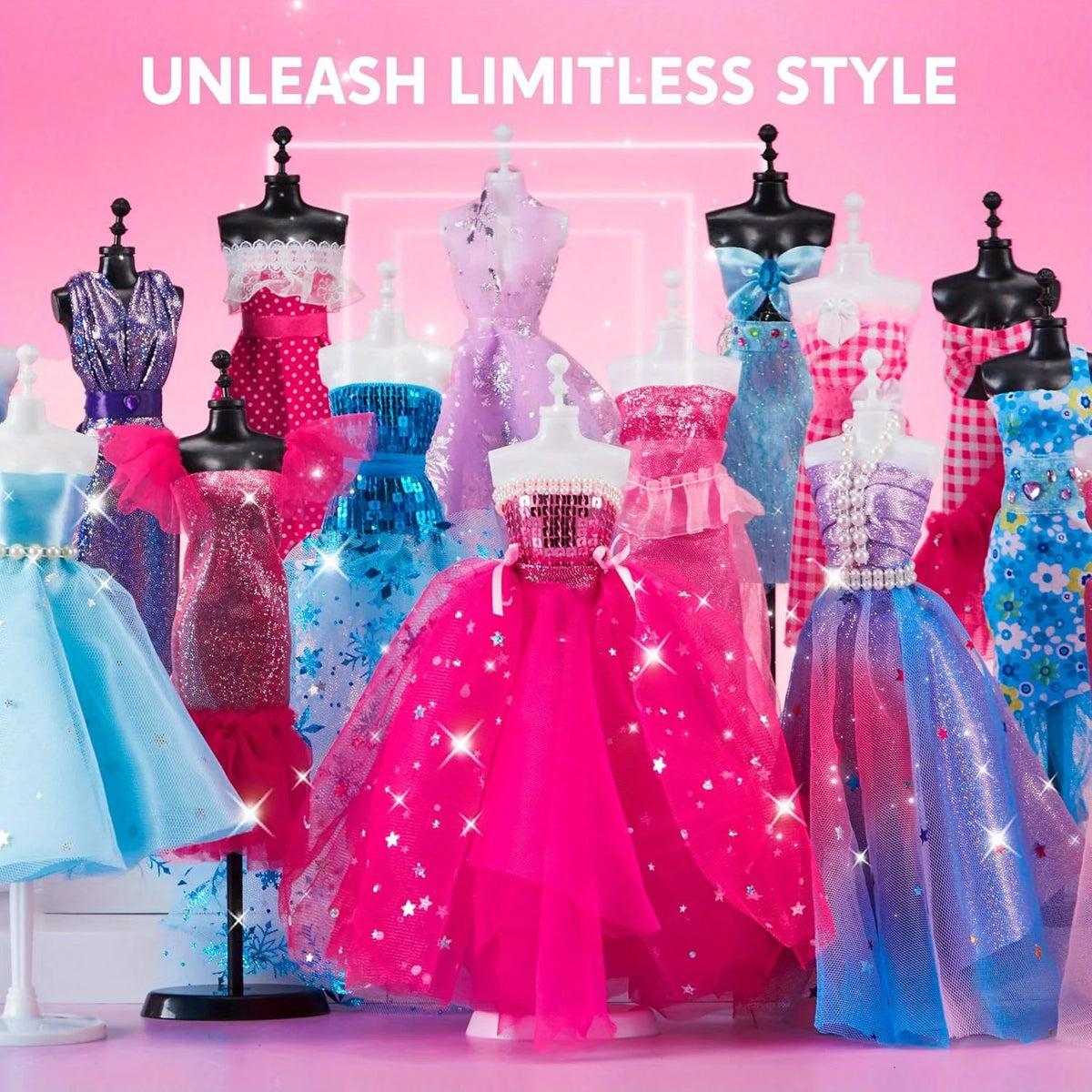 Fashion Design Craft Kit for Girls – 400+ Pieces with 3 Mannequins, No Sewing